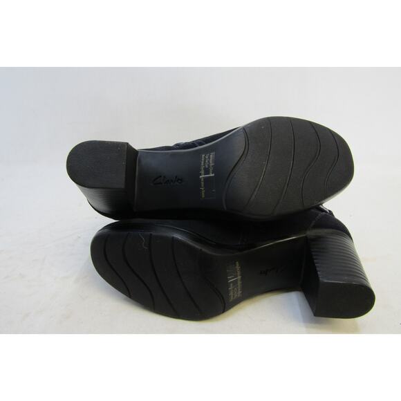 Clarks Womens Size 7.5 M Blue Suede Zip Fashion Ankle Boots Booties - Picture 9 of 11